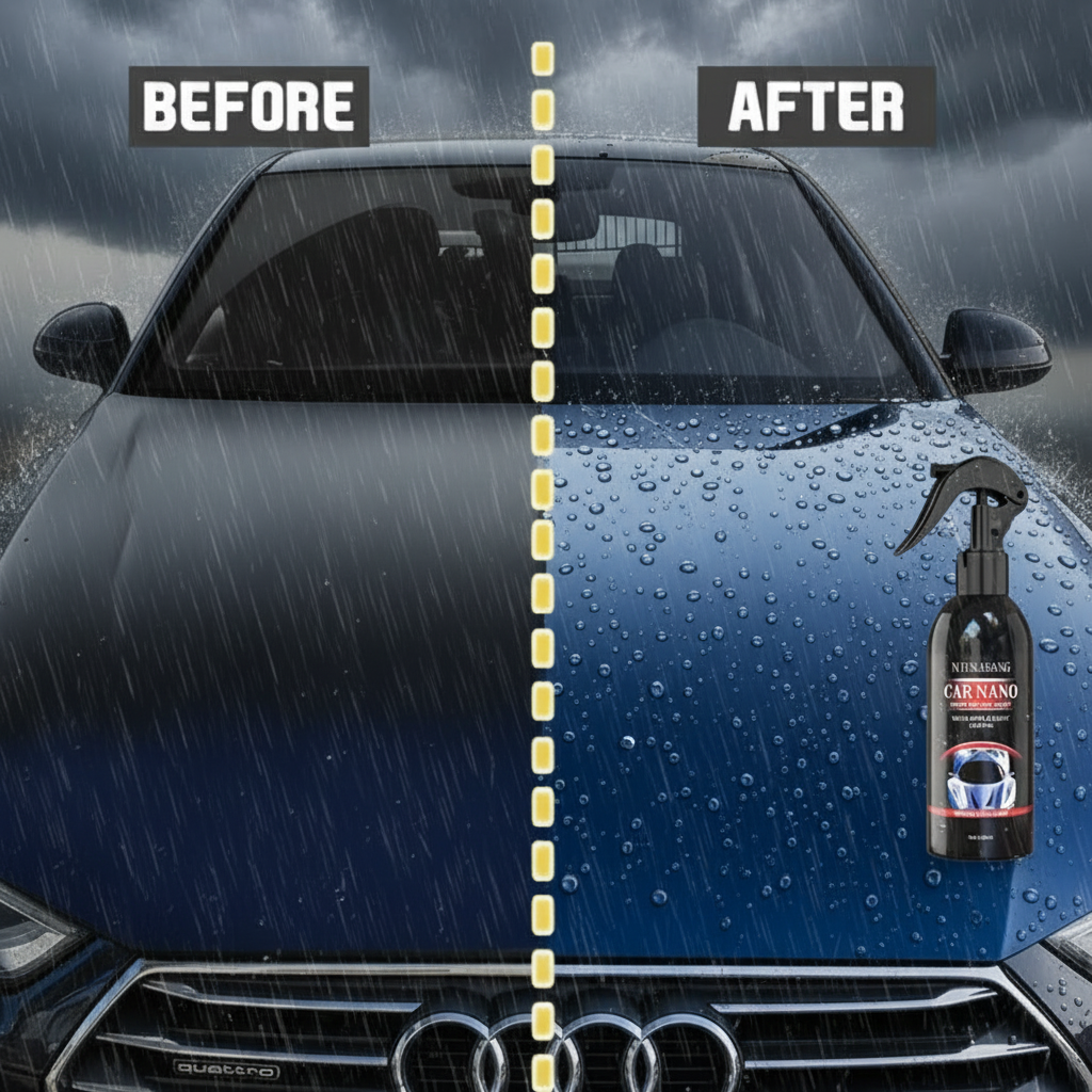 Audi in Rainy Clouds with Nano Bottle