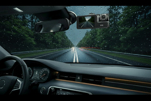 Dash Cam - Wide Multi-Lane Light Rain